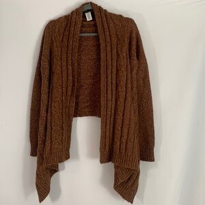 BCBG MaxAzria Brown Chunky Knit Cardigan Sweater